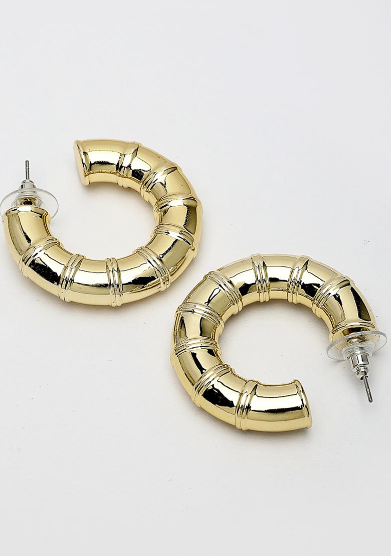 Gold Gold Plated Half Hoop Earrings