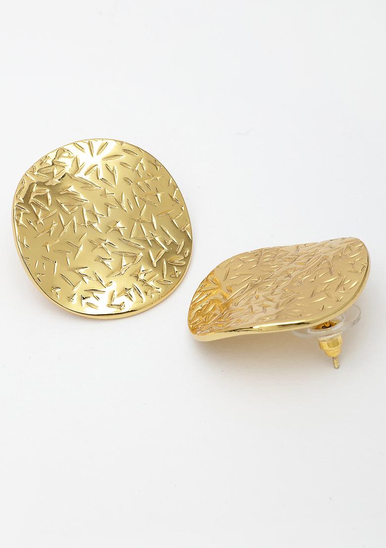 Gold Gold Plated Circular Shape Studs Earring