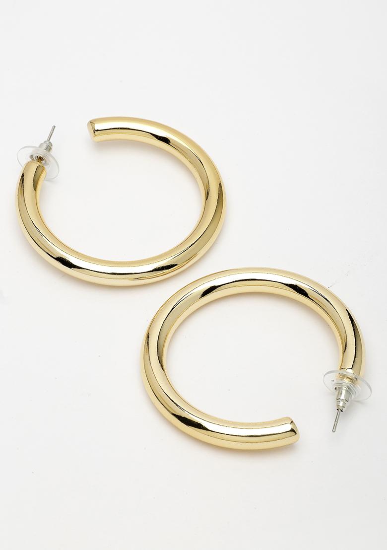 Gold Gold Plated Half Hoop Earrings