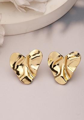 Gold Gold Plated Heart Shape Stud Earrings