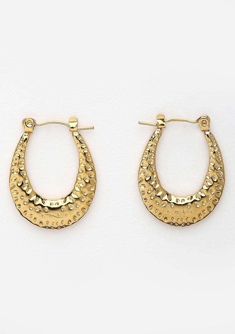 Gold Gold Plated Contemporary Hoop Earrings