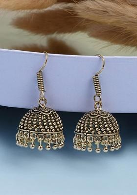 Gold Gold Plated German Silver Jhumka Earrings
