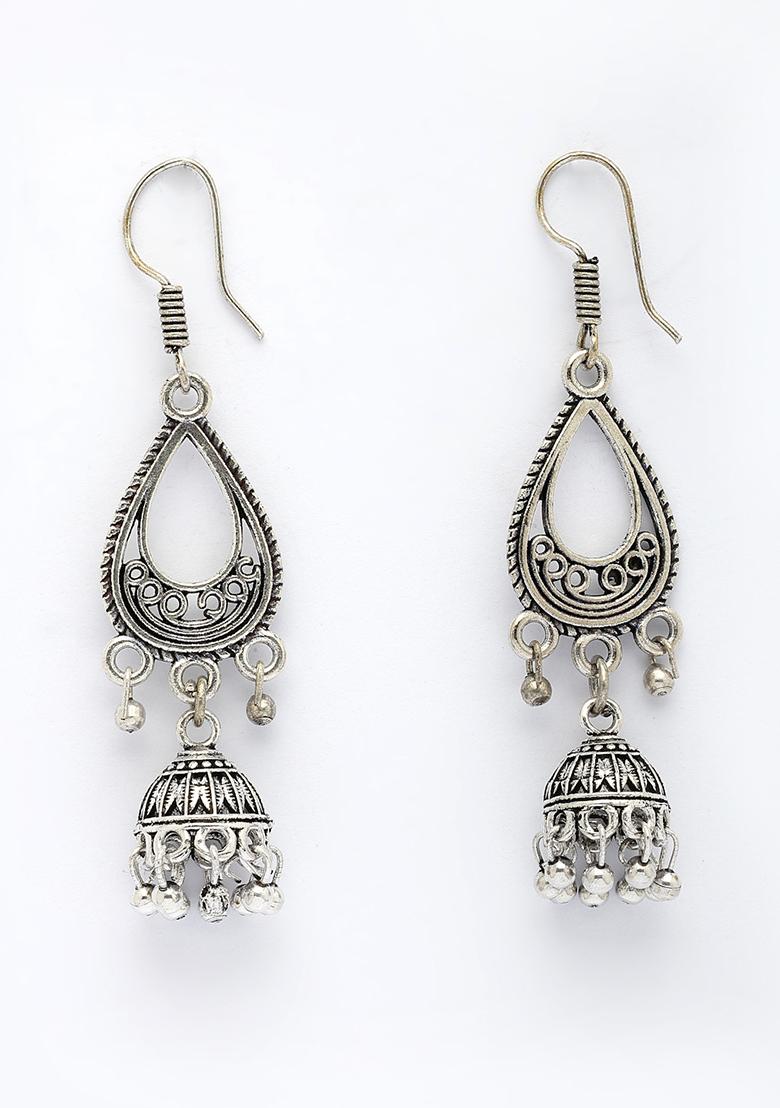 Silver Plated German Jhumka Earrings