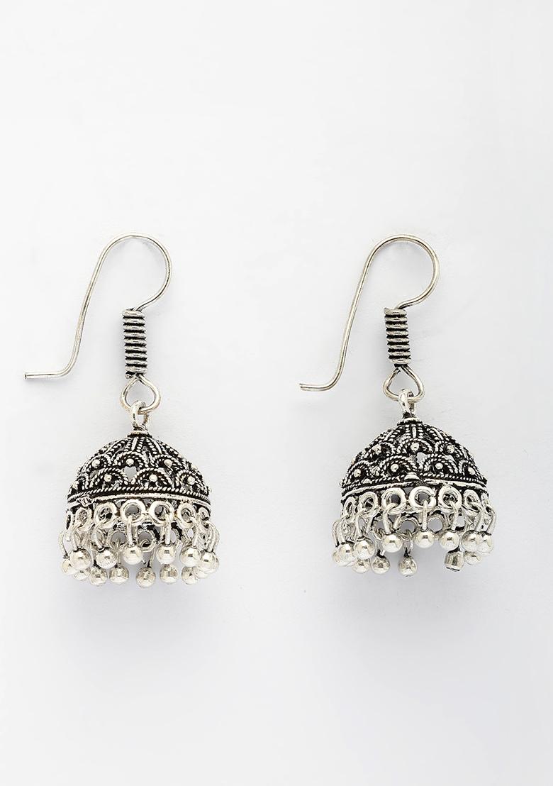 Silver Plated German Jhumka Earrings