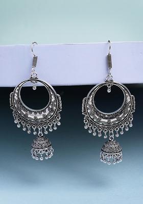 Silver Unique Plated German Jhumka Earrings
