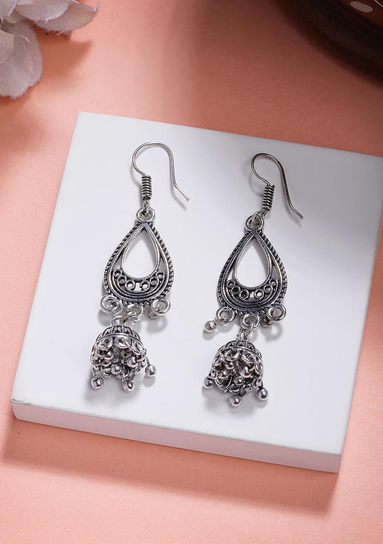 Gold Set Of 3 Oxidized Traditional Fashion Earrings