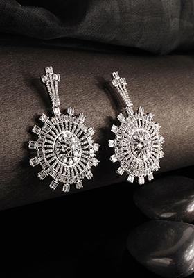 Silver American Diamond Alloy Earrings