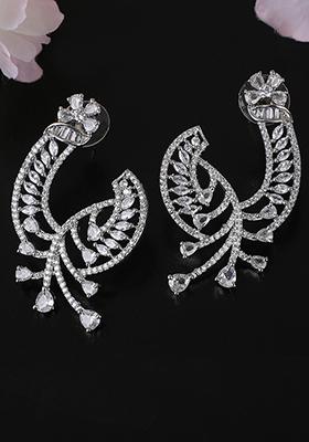 White Kundan Brass Earrings