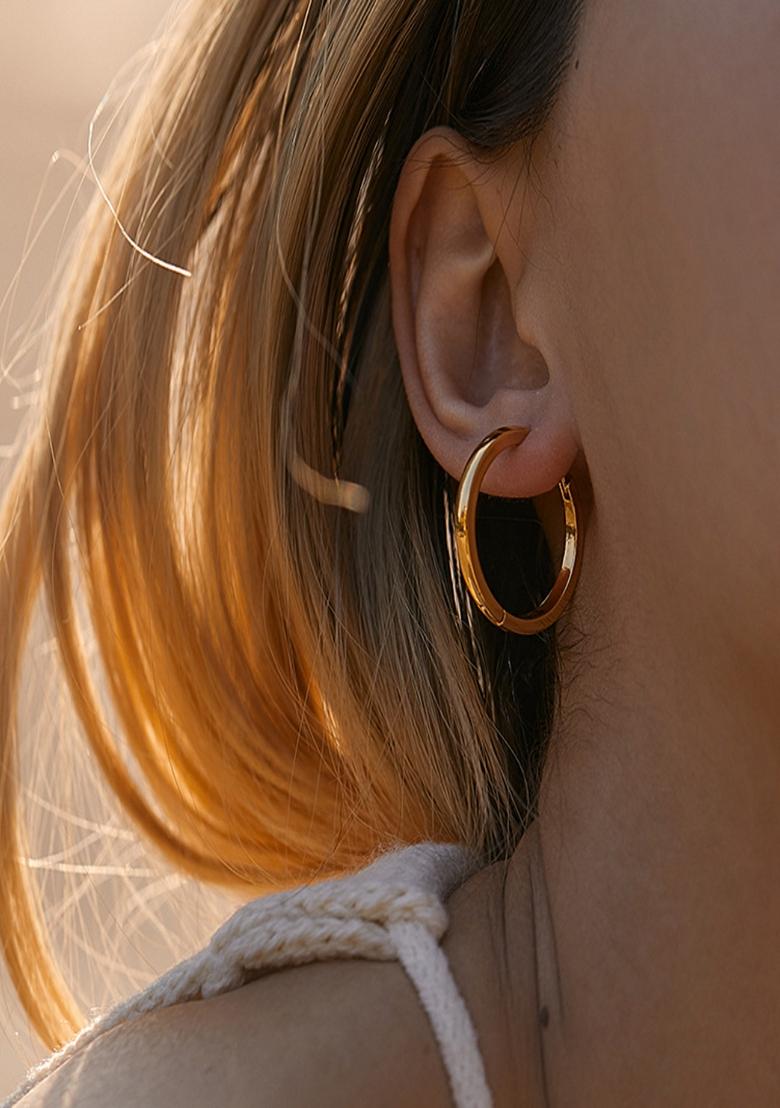 Gold Plated Minimal Hoop Earrings