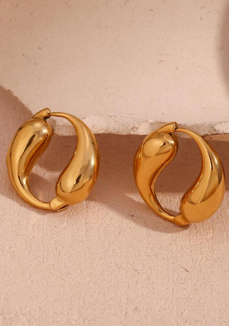 Gold Plated Waterproof Antitarnish Yin Yan Earring