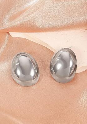 Silver Plated Waterproof Antitarnish Dome Shaped Stud Earrings