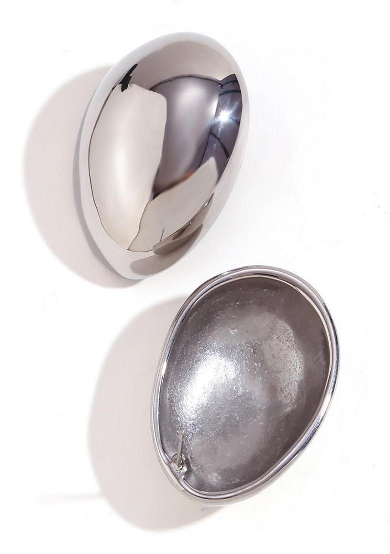 Silver Plated Waterproof Antitarnish Dome Shaped Stud Earrings