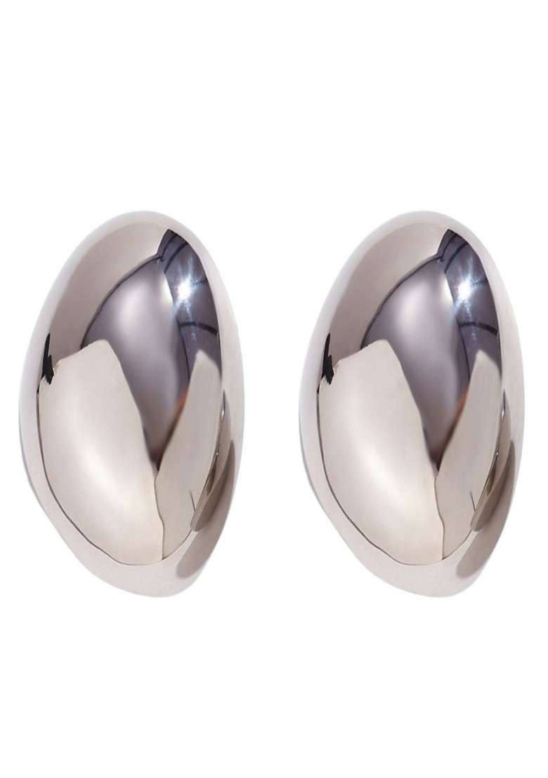 Silver Plated Waterproof Antitarnish Dome Shaped Stud Earrings - Indya