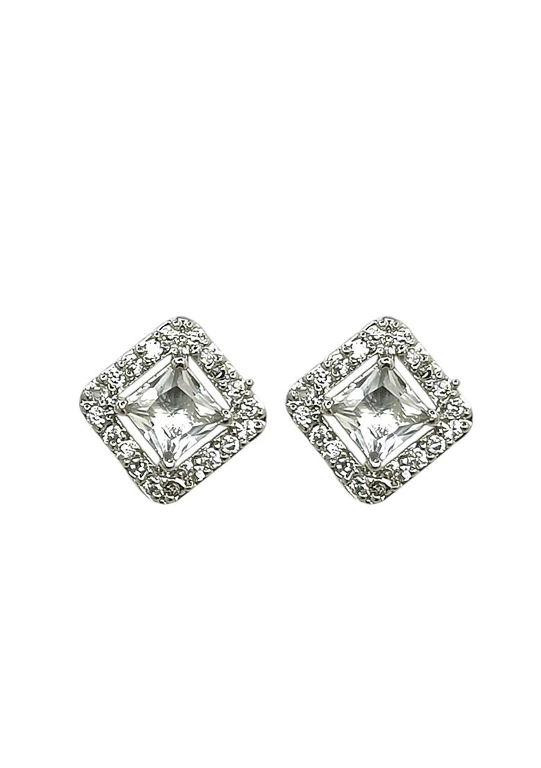 American Diamond White Square Stud Earrings