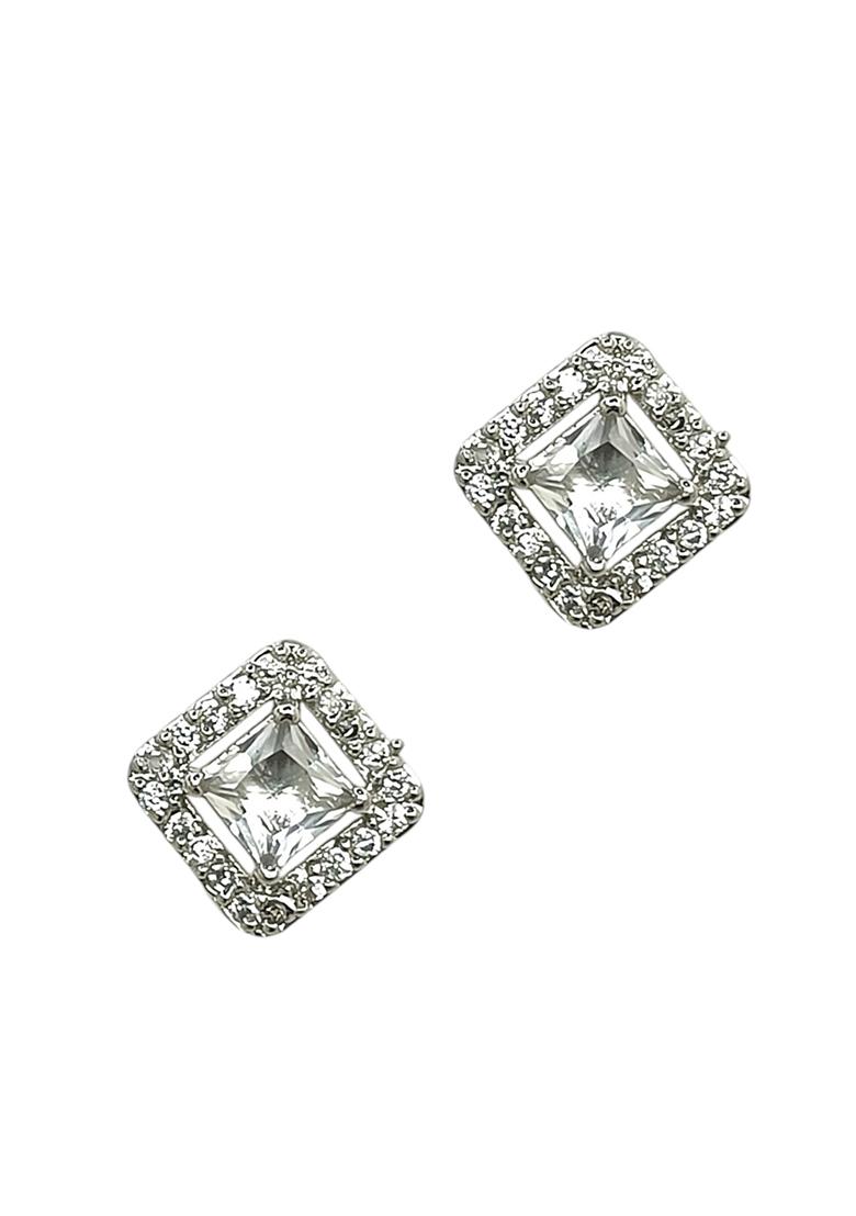 American Diamond White Square Stud Earrings