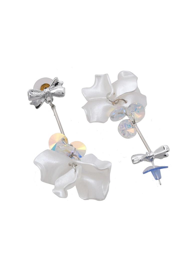 Silver Plated Bow Drop Earrings