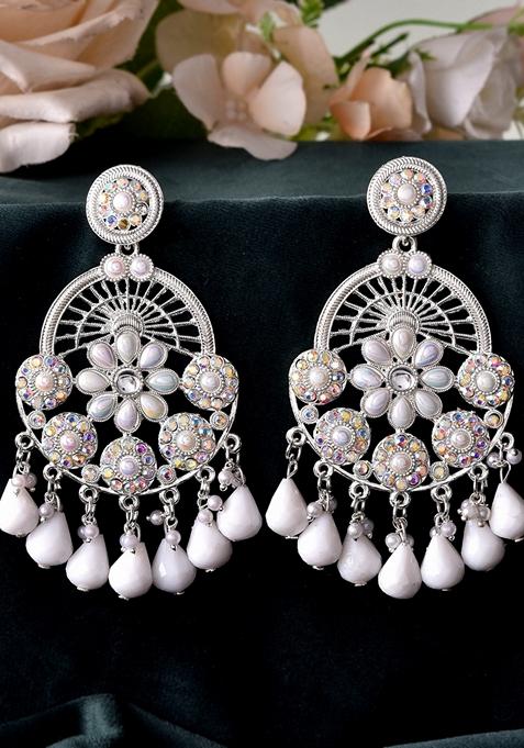 White Round Zircon Bangle Bracelet