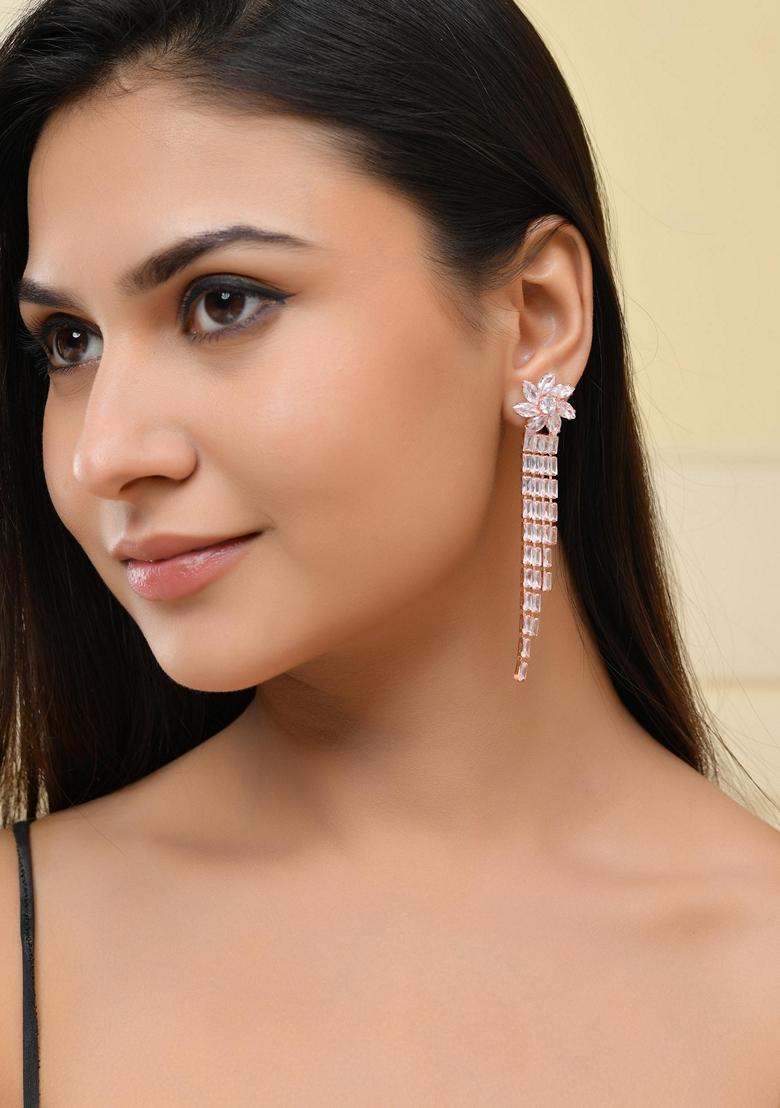 Gold Plated Contemporary Drop Earrings