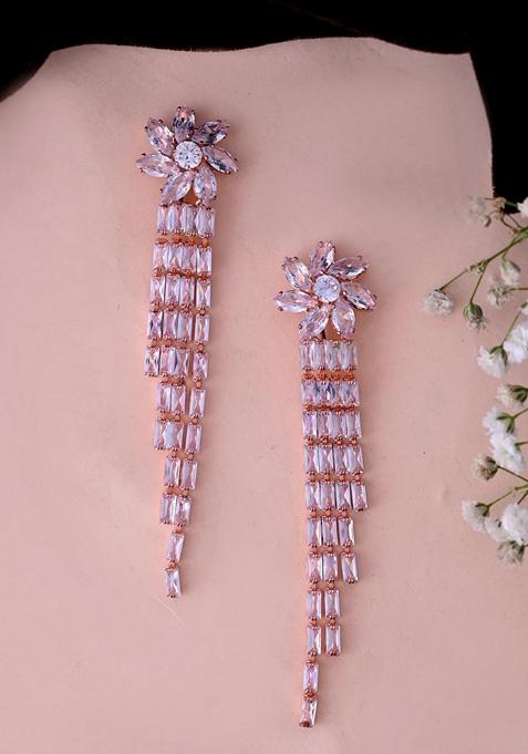 Gold Plated Contemporary Drop Earrings