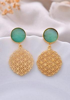 Gold Plated Stone Studded Earrings