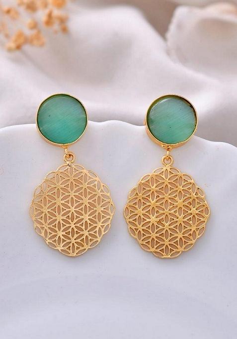 Gold Plated Stone Studded Earrings