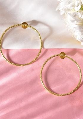Gold Toned Circular Studs Earrings