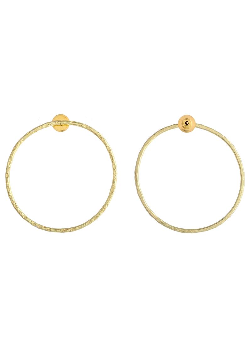 Gold Toned Circular Studs Earrings