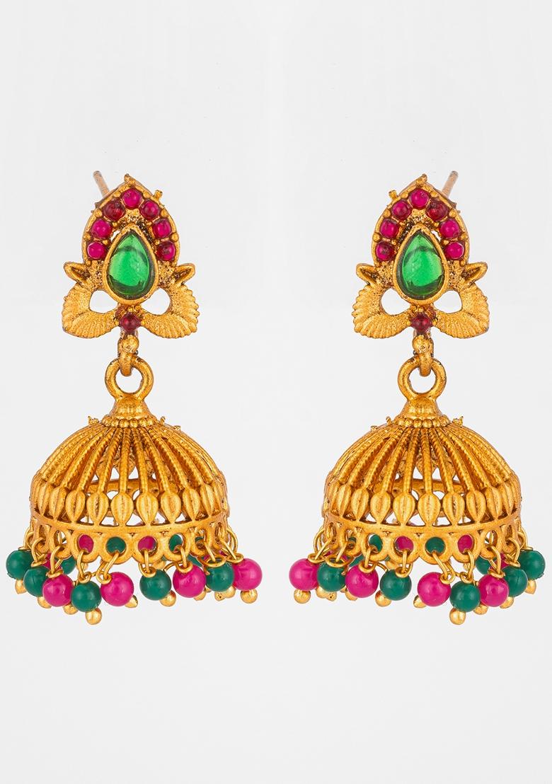 Multicolor Gold Plating Pearl Artificial Beads Earrings