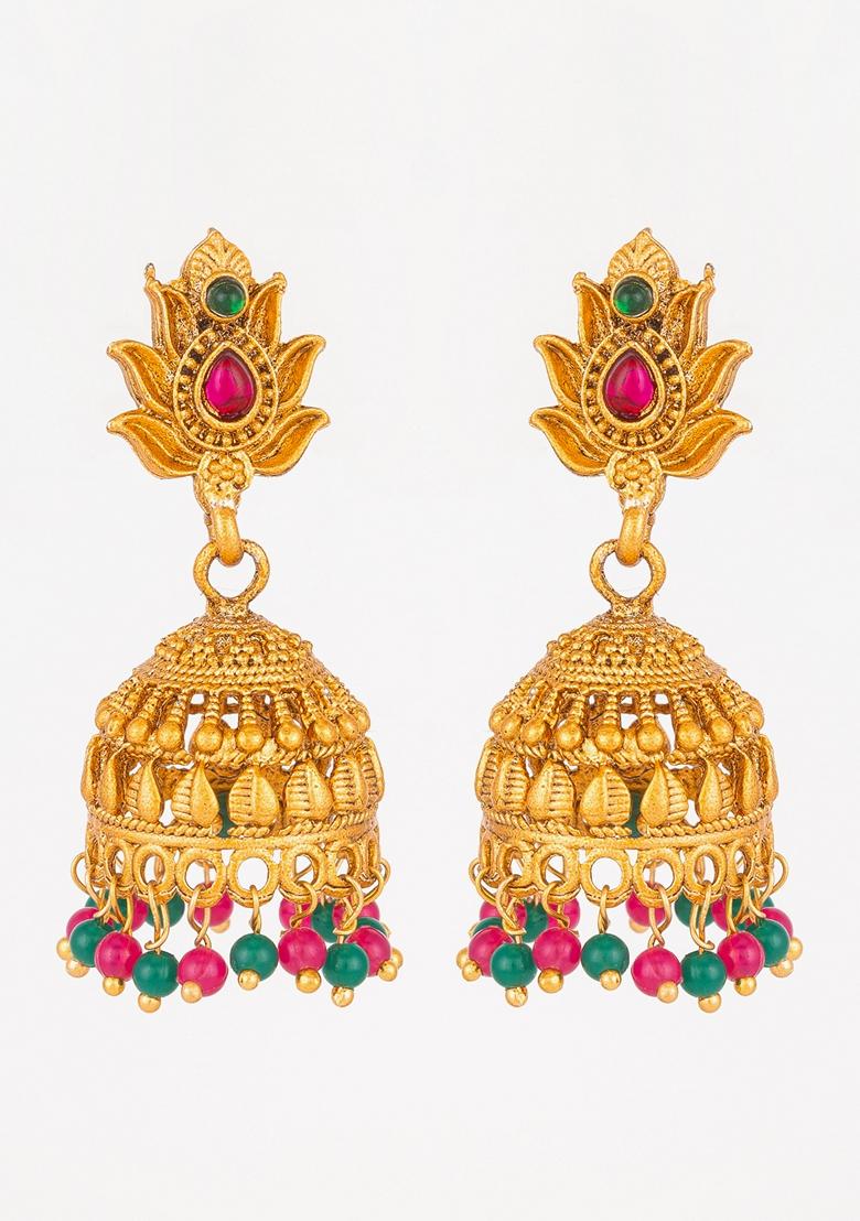Multicolor Gold Plating Pearl Artificial Beads Earrings