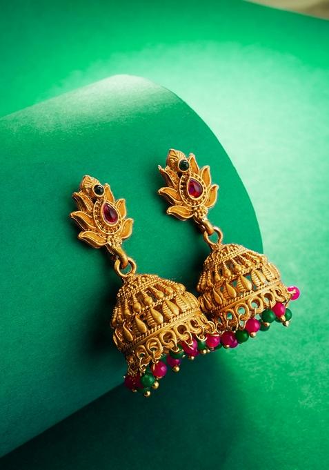 Multicolor Gold Plating Pearl Artificial Beads Earrings