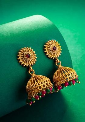 Multicolor Gold Plating Pearl Artificial Beads Earrings