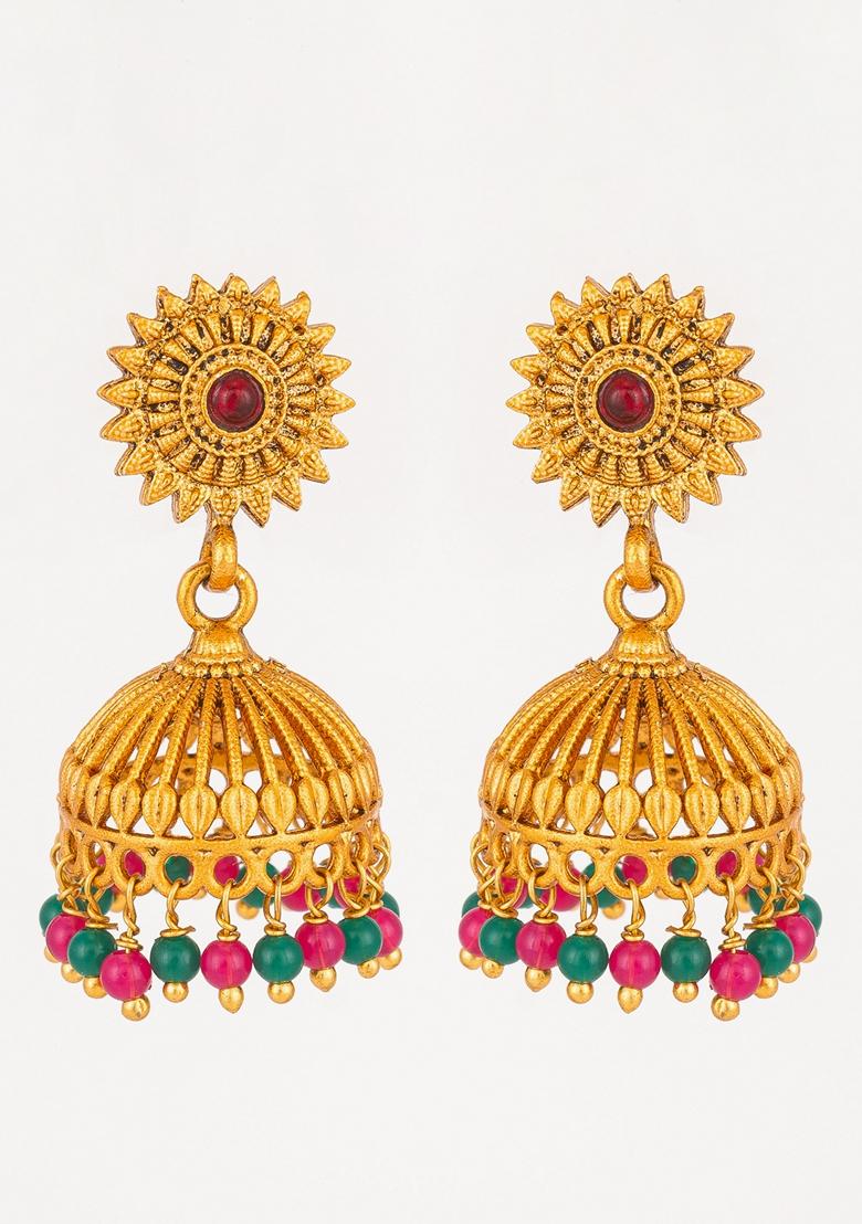 Multicolor Gold Plating Pearl Artificial Beads Earrings