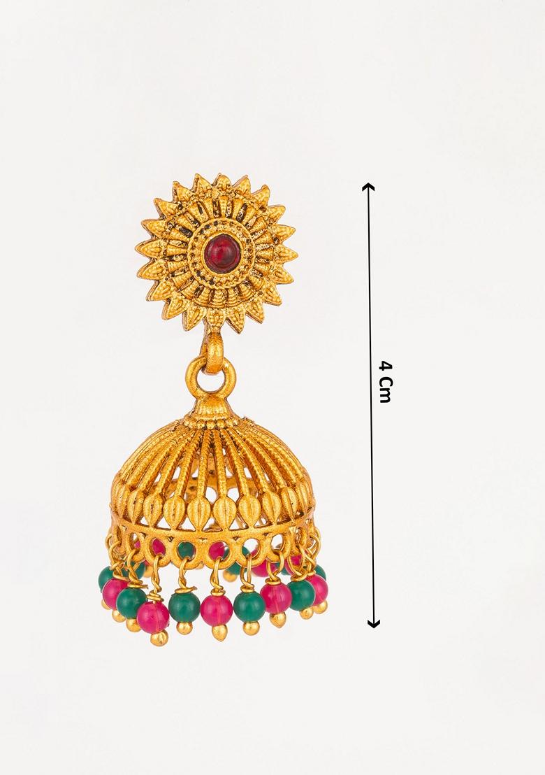 Multicolor Gold Plating Pearl Artificial Beads Earrings