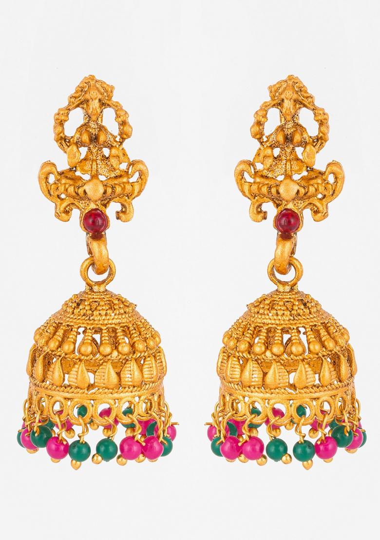 Multicolor Gold Plating Pearl Artificial Beads Earrings