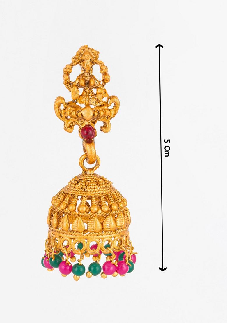 Multicolor Gold Plating Pearl Artificial Beads Earrings