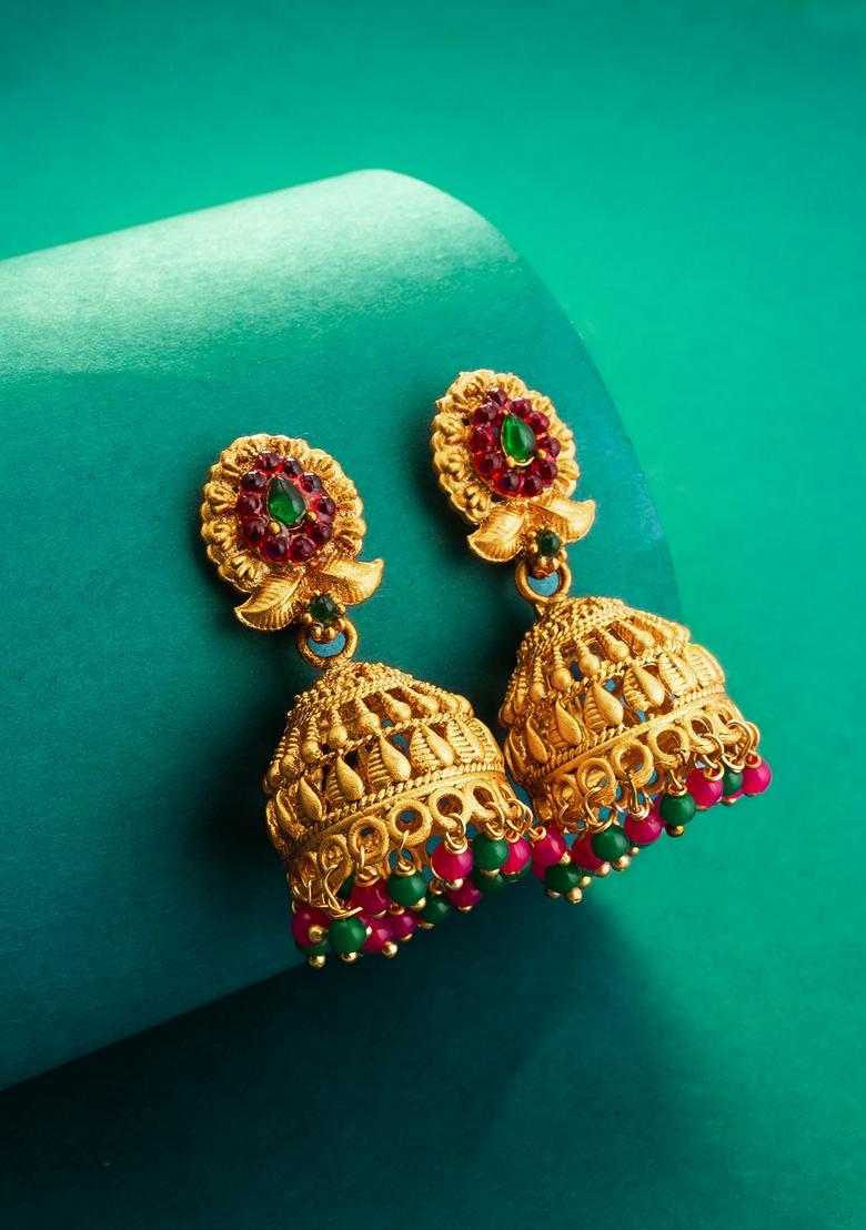 Multicolor Gold Plating Pearl Artificial Beads Earrings