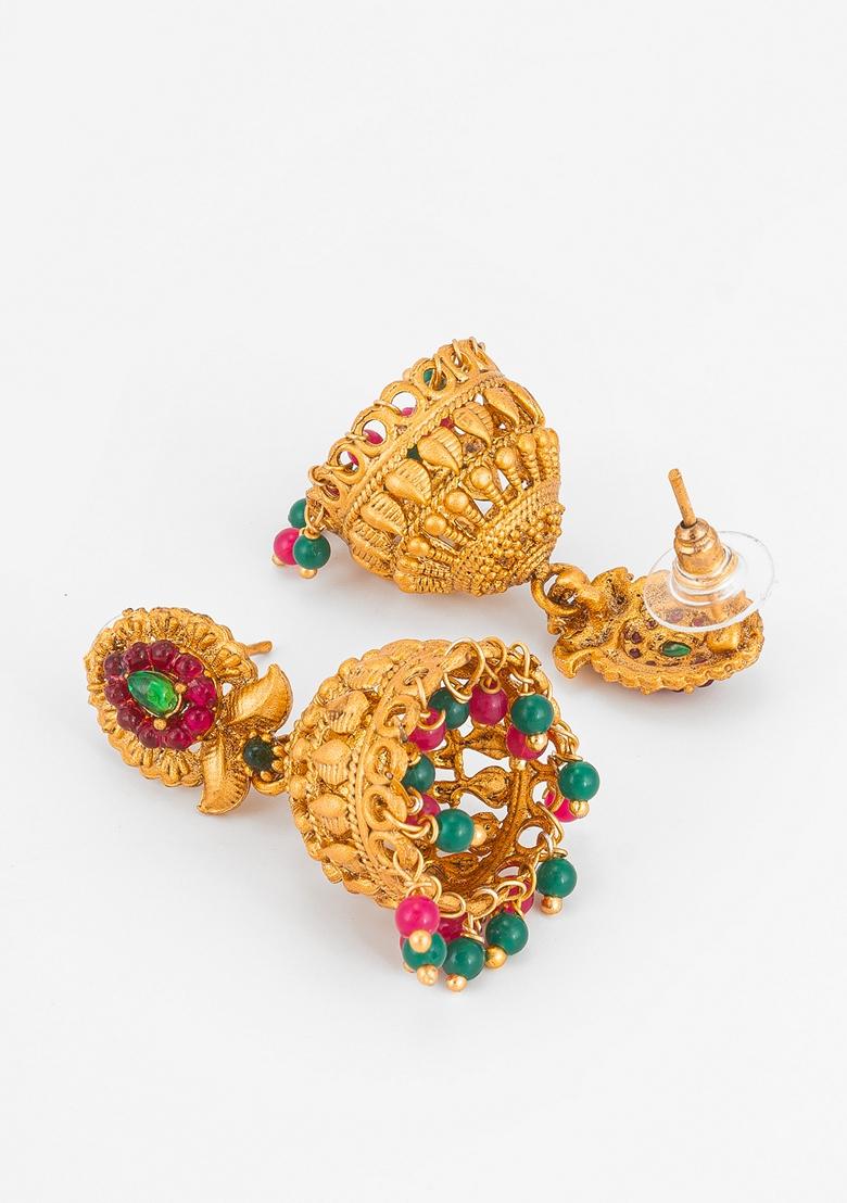 Multicolor Gold Plating Pearl Artificial Beads Earrings