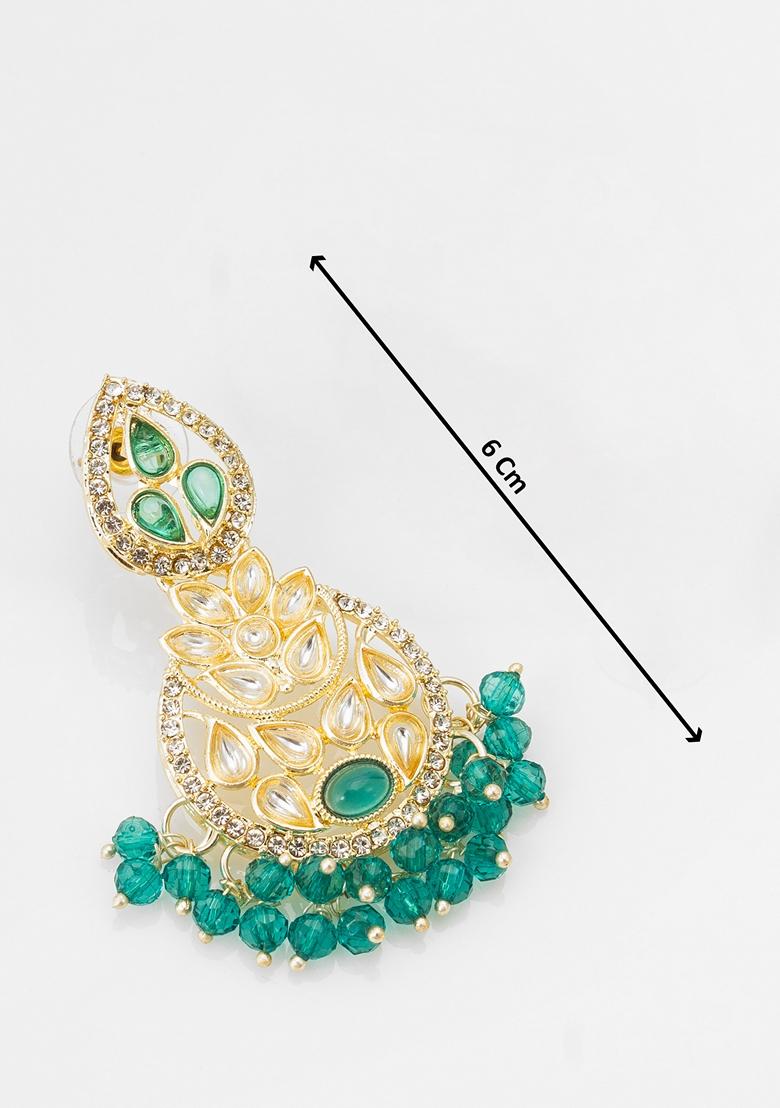 Rama Gold Plating Kundan Pearl Artificial Stone Earrings