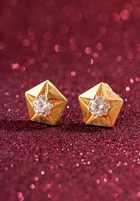 White Gold Plating Ad Earrings