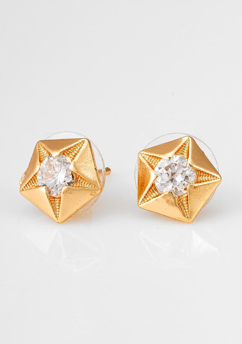 White Gold Plating Ad Earrings