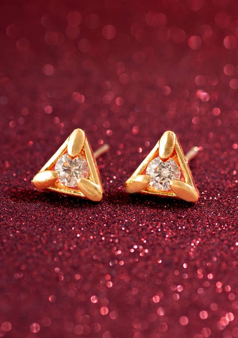 White Gold Plating Ad Earrings - Indya