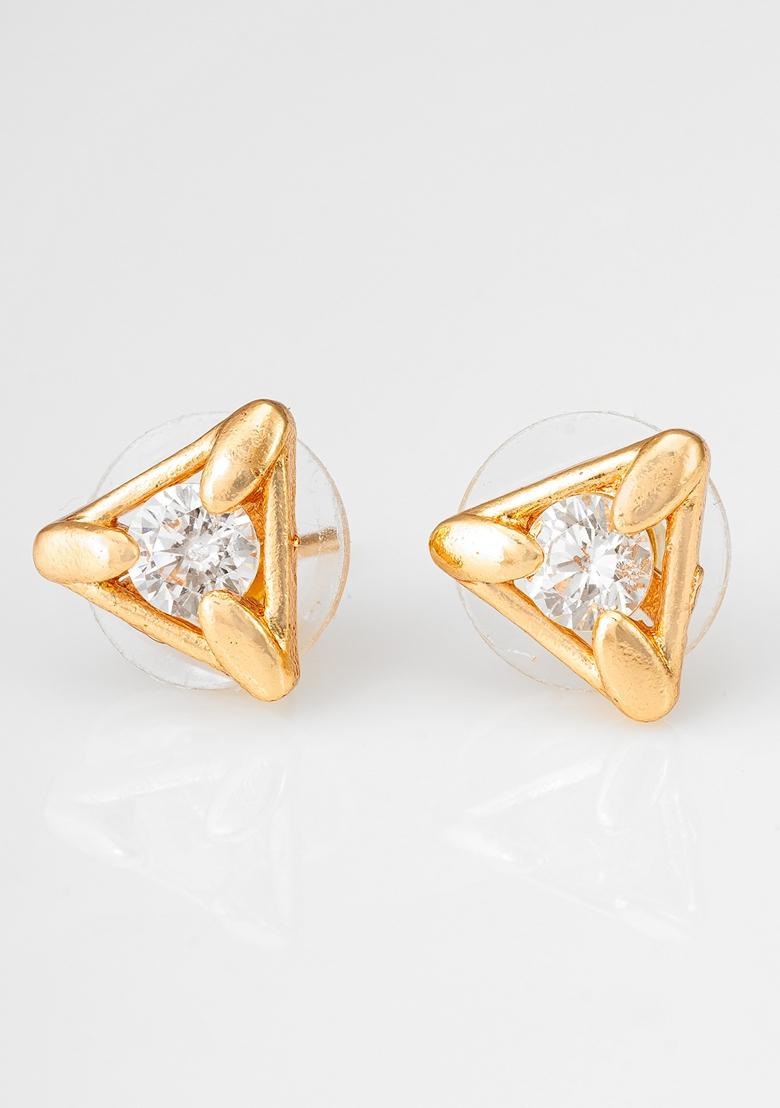 White Gold Plating Ad Earrings