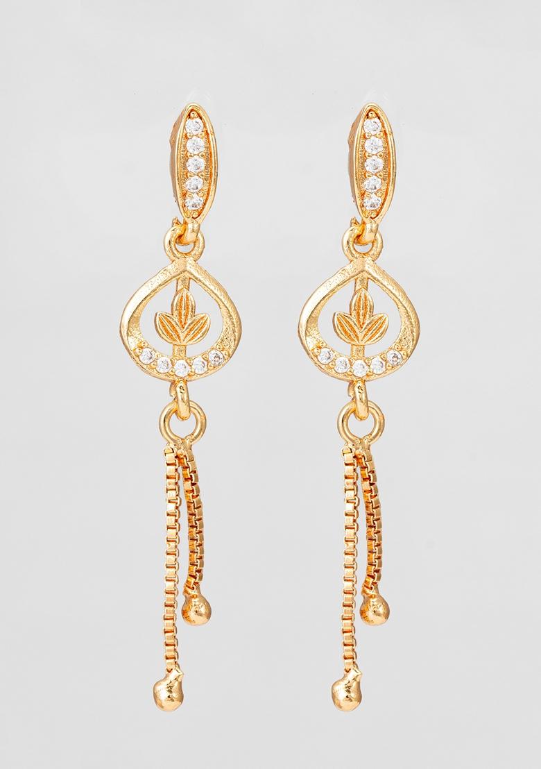 White Gold Plating Ad Earrings