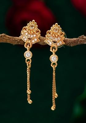 White Gold Plating Ad Earrings