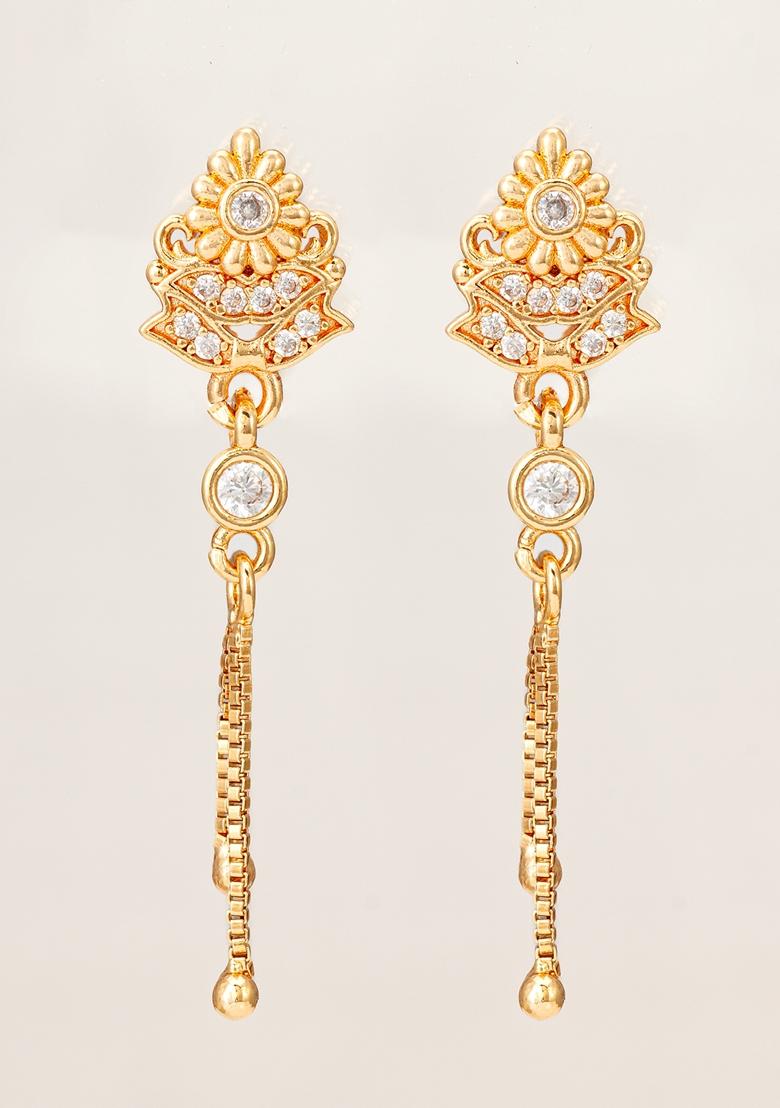 White Gold Plating Ad Earrings