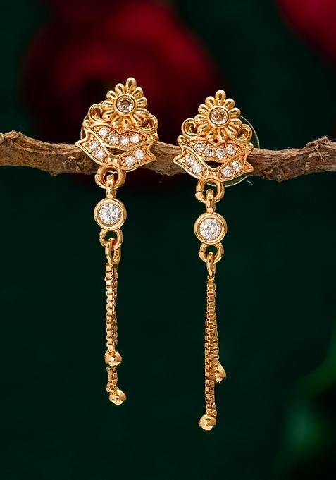 White Gold Plating Ad Earrings
