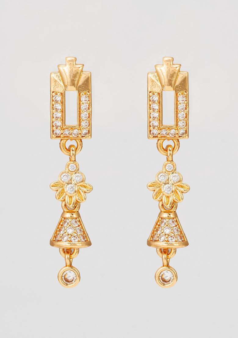 White Gold Plating Ad Earrings