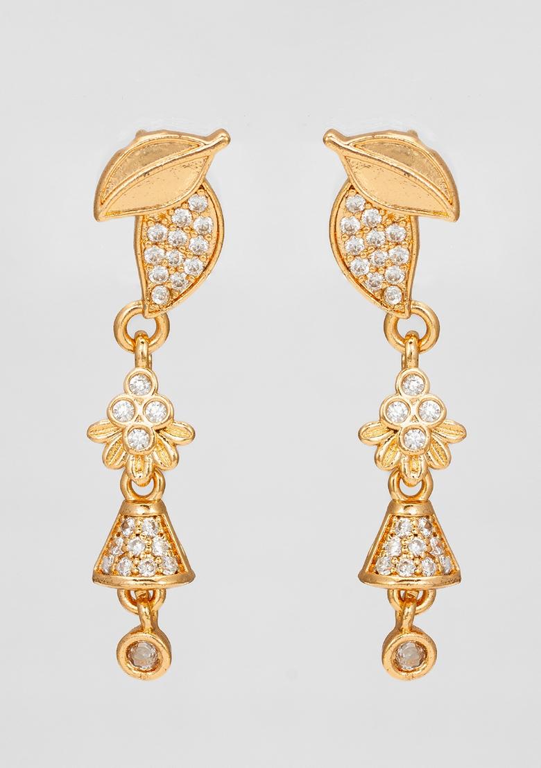 White Gold Plating Ad Earrings