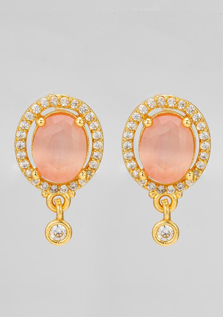Pink Gold Plating Ad Earrings