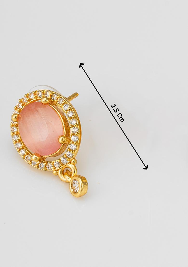 Pink Gold Plating Ad Earrings